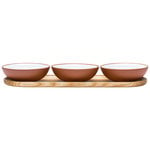 Bowls, Earth bowl 0,2 L, set of 3 + tray, white, White