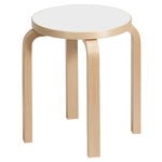 Aalto stool E60, white laminate