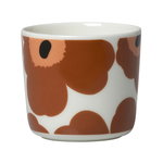 Oiva - Unikko coffee cup w/o handle 2 dl, 2 pcs, white-brown-bla Oiva - Unikko coffee cup w/o handle 2 dl, 2 pcs, white-brown-bla
