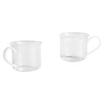 Cups & mugs, Glass cup, 2 pcs, white swirl, White