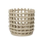 Platters & bowls, Ceramic basket, small, cashmere, Natural