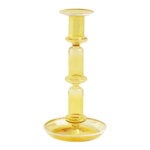 HAY Flare candleholder, tall, yellow with white rim