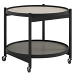 Kitchen carts & trolleys, Bølling tray table 60 cm, black lacquered beech - stone, Black