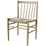 Ruokapöydän tuolit, J80 tuoli, lakattu tammi - paperinaru, Luonnonvärinen