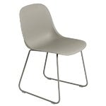 Dining chairs, Fiber side chair, sled base, grey, Gray