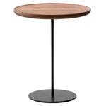 Sivu- ja apupöydät, Pal pöytä, 44 cm, musta teräs - öljytty pähkinäpuu, Musta