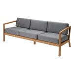 Outdoor-Sofas, Virkelyst 3 Sitzer Sofa, Teak – aschgrau, Grau