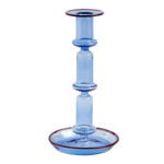 Candleholders, Flare candleholder, tall, light blue with red rim, Light blue