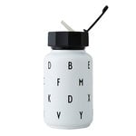 Design Letters Kids thermo bottle with straw, white