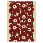 Unikko puolipellavakangas, beige-punaruskea-persikka Unikko puolipellavakangas, beige-punaruskea-persikka