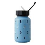 Design Letters Kids thermo bottle with straw, blue