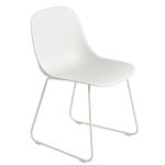 Dining chairs, Fiber side chair, sled base, white, White