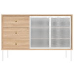 Gabin sideboard with drawers, high, oak - white Gabin sideboard with drawers, high, oak - white