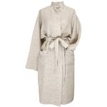 Bathrobes, Terva bathrobe, white - linen, Beige