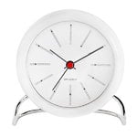 Table clocks, AJ Bankers table clock with alarm, white, White