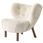 Little Petra lounge chair, Moonlight sheepskin - walnut