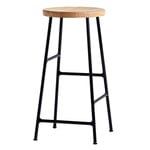Bar stools & chairs, Cornet bar stool, low, soft black - oiled oak seat, Black