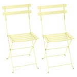 Terrassenstühle, Bistro Metallstuhl, 2 Stück, frosted lemon, Gelb