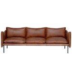Sohvat, Tiki 3-istuttava sohva, musta teräs - vintage rangers nahka, Ruskea