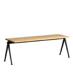 Benches, Pyramid bench 11, black - lacquered oak, Natural