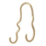 Wall hooks, Curvature double hook, brass, Gold