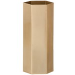 Hexagon vase, brass Hexagon vase, brass