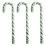 Kosta Boda Polka candy cane glass ornament, 170 mm, 3 pcs, white - green