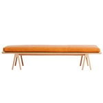Woud Level daybed, white pigmented oak - cognac leather 