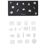 Office icons for message board, white