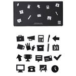 Design Letters Office icons for message board, black