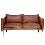 Tiki 2-seater sofa, black steel - vintage rangers leather