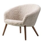 Armchairs & lounge chairs, Ditzel lounge chair, Moonlight sheepskin - walnut, White