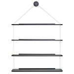 Karakter Libreria Pensile shelf, black lacquered ash