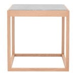 Coffee tables, Cube table, soaped oak - light grey marble, Grey