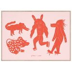 Julisteet, Four Creatures juliste, 50 x 70 cm, punainen, Punainen