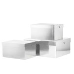 Metallic boxes 3 pcs, silver Metallic boxes 3 pcs, silver