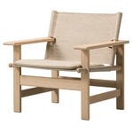 Armchairs & lounge chairs, Canvas chair w. seat cushion, soaped oak - natural canvas, Natural