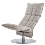 K chair, narrow, swivel plate base, stone/white
