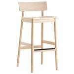 Bar stools & chairs, Pause bar stool 2.0, 75 cm, white pigmented oak, Natural