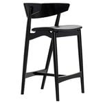Bar stools & chairs, No 7 bar stool, 65 cm, black - black leather, Black