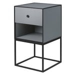 Side & end tables, Frame 35 sideboard with 1 drawer, dark grey, Grey
