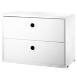 Shelving units, String chest with 2 drawers, 58 x 30 cm, white, White