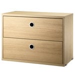 Shelving units, String chest with 2 drawers, 58 x 30 cm, oak, Natural