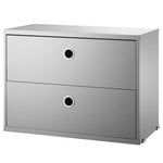 Shelving units, String chest with 2 drawers, 58 x 30 cm, grey, Gray