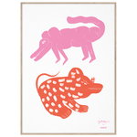 MADO Two Creatures juliste, 50 x 70 cm, pinkki - punainen