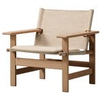 Canvas chair w. seat cushion, oiled oak - natural canvas