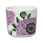 Oiva - Primavera coffee cup w/o handle 2 dl, 2 pcs, white-lilac- Oiva - Primavera coffee cup w/o handle 2 dl, 2 pcs, white-lilac-