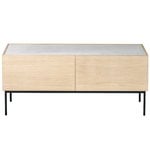 Sideboards & dressers, Luc cabinet 160 with drawers, marble top, white oak - char grey, Natural