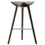 By Lassen ML42 bar stool, 77 cm, brown oiled oak - steel