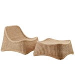 Chill lounge chair and stool, rattan